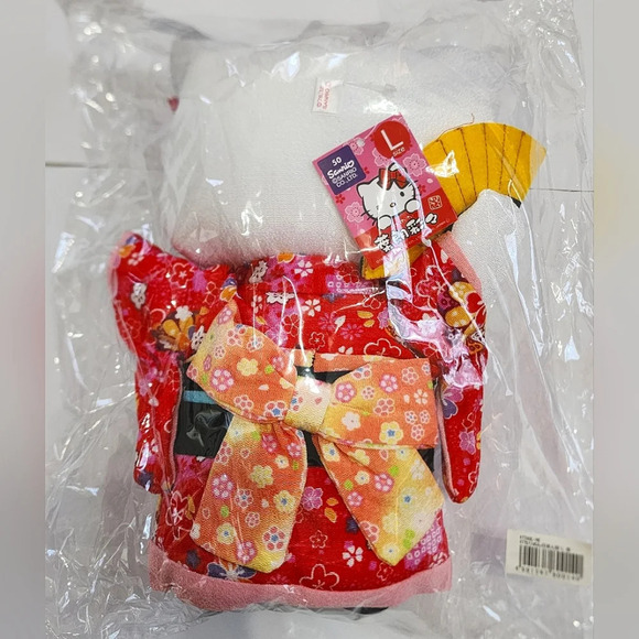 NWT, Hello Kitty, Red Plush Toy Chirimen Japanese Doll Girlhoodcore Stuff Toy - Picture 2 of 11